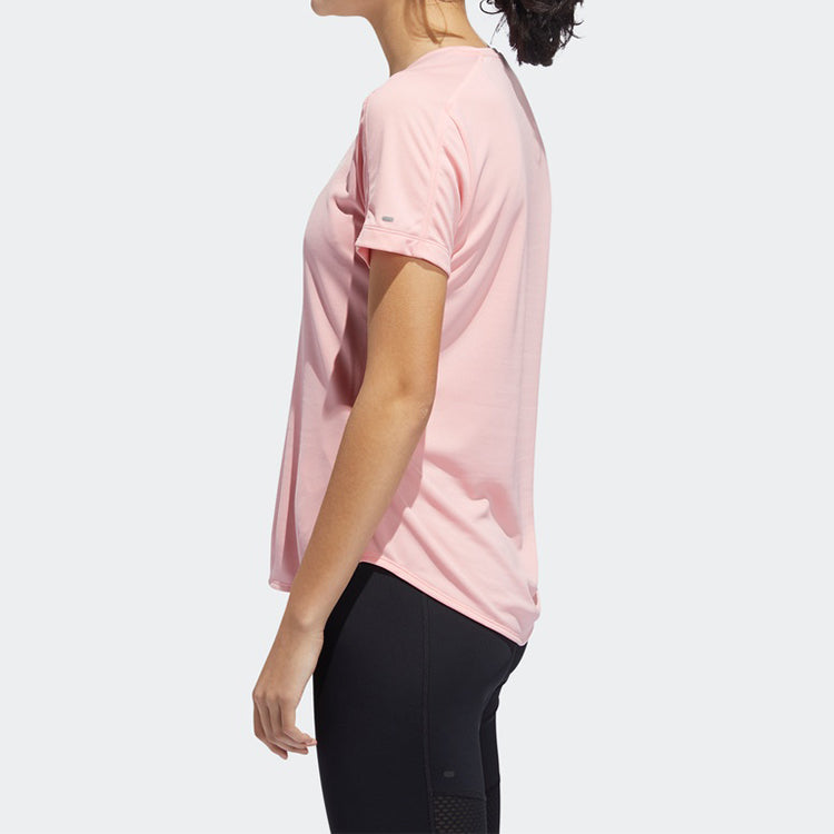 (WMNS) adidas Reflective Printing Running Sports Short Sleeve Pink FR8383