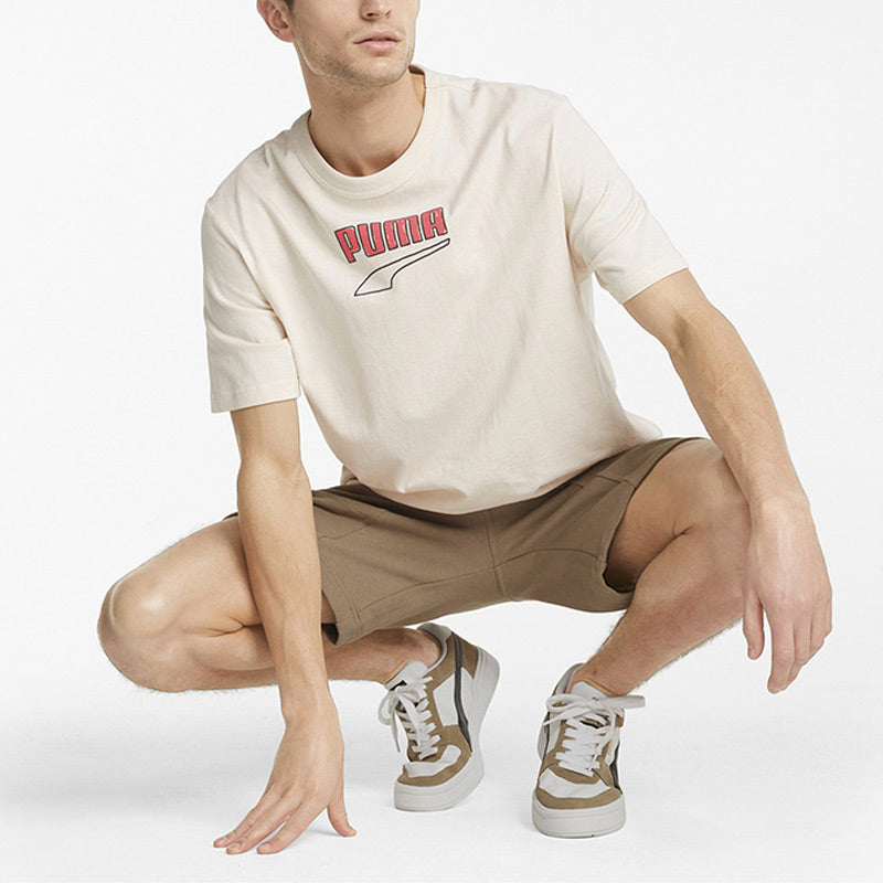 PUMA Downtown Logo Tee 'Beige' 535359-99