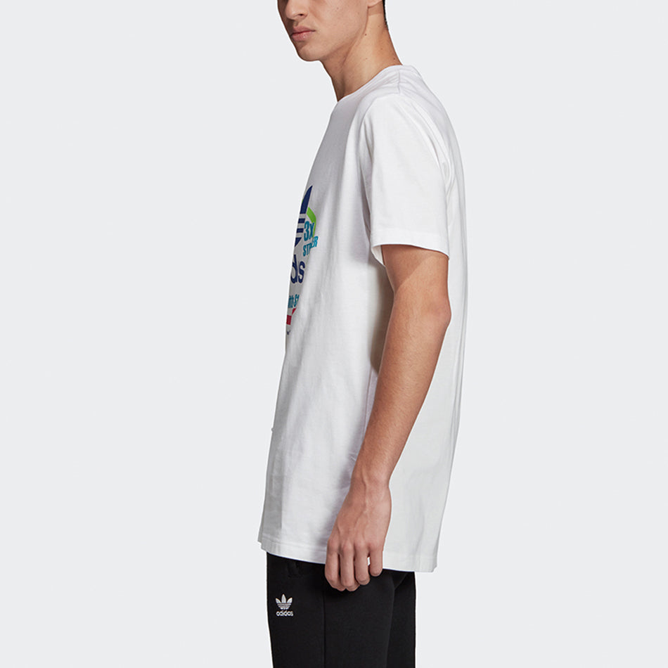 adidas originals Sports Printing Logo Pattern Round Neck Short Sleeve White FK9974