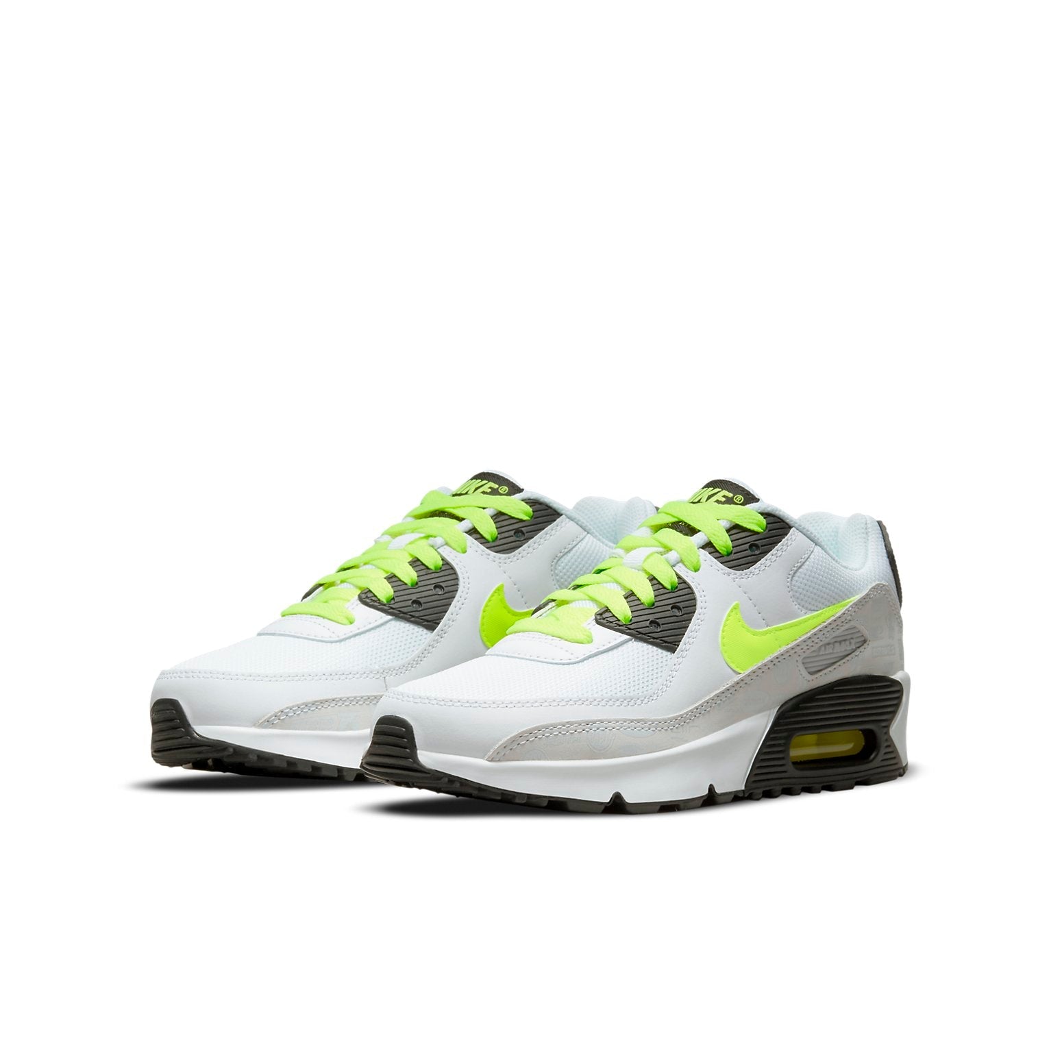 (GS) Nike Air Max 90 Leather 'White Volt' CD6864-112