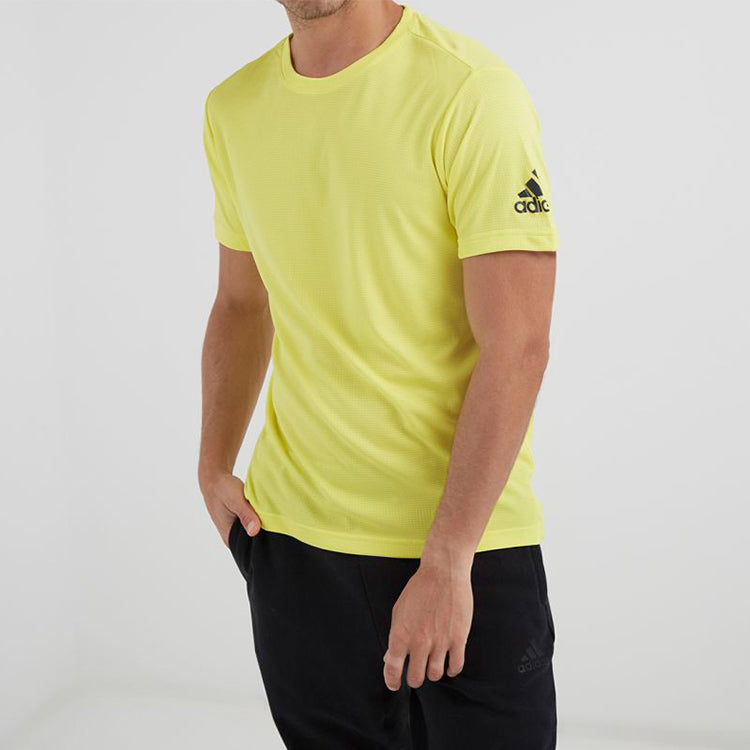 adidas Training Sports Round Neck Short Sleeve Yellow CZ5425