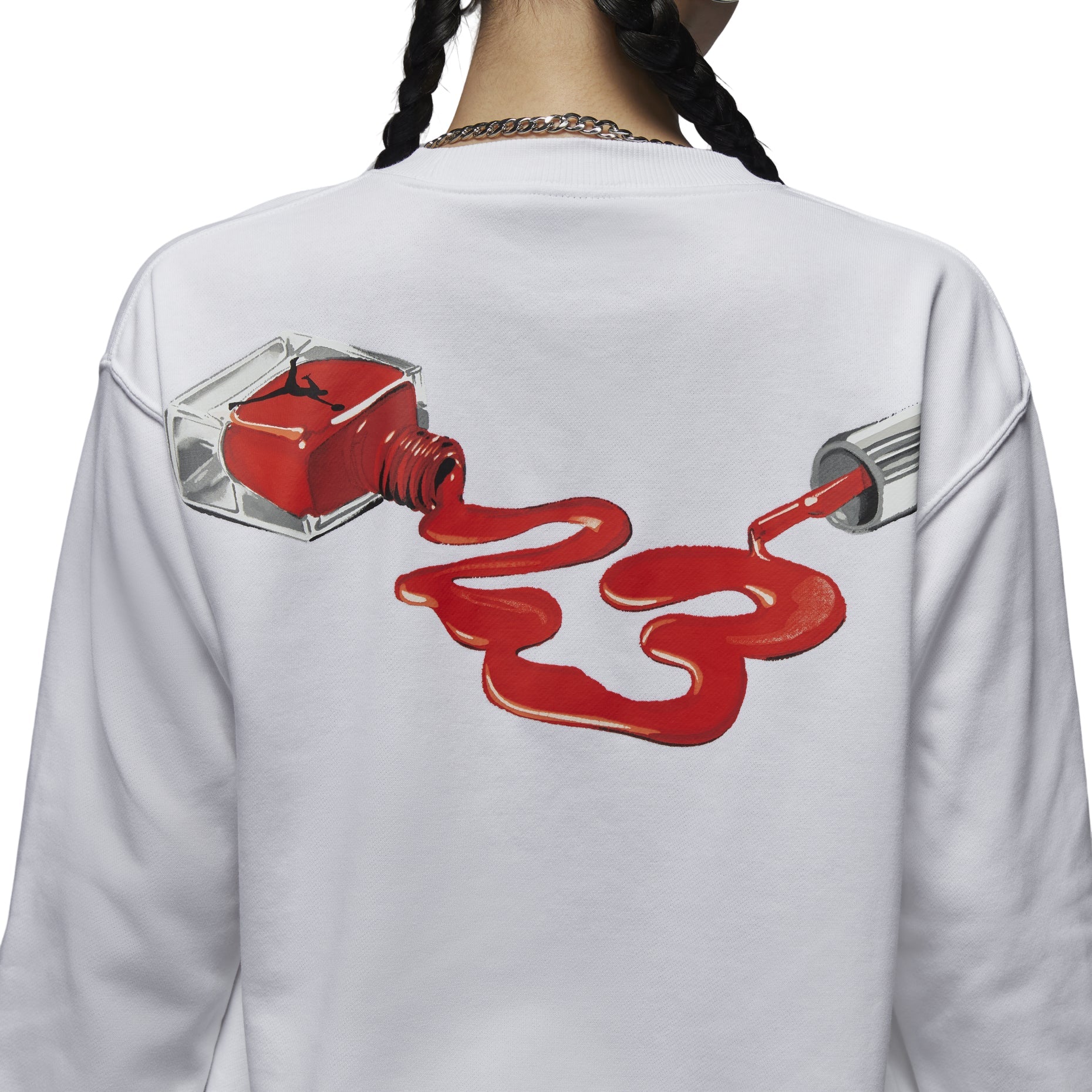 (WMNS) Air Jordan Brooklyn Fleece Crew Neck Sweatshirt Asia Sizing 'White' HV9371-100