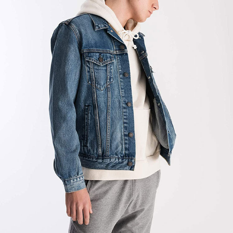 Men's Levis Lapel Denim Jacket Blue 72334-0465