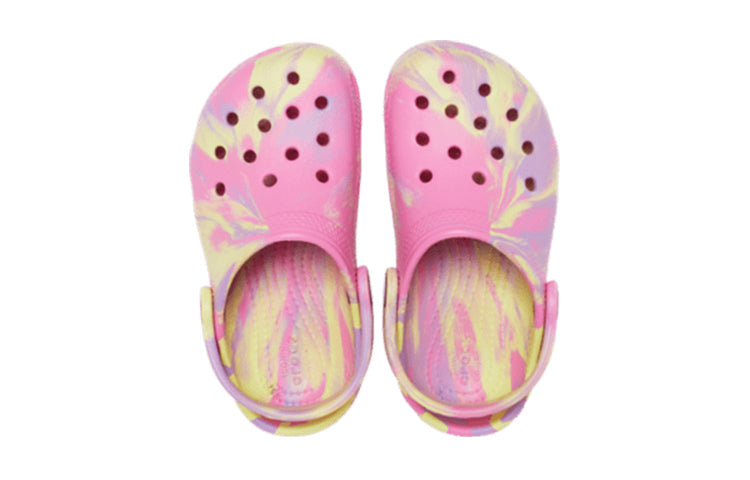 (GS) Crocs Classic Marbled Clogs 'Pink Yellow' 207002-6SO