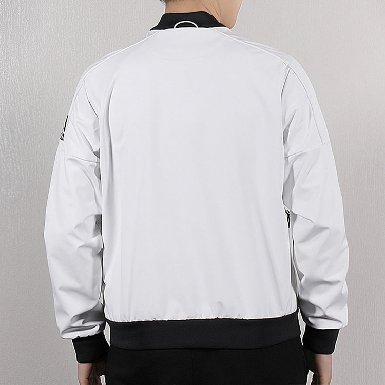 adidas Athleisure Casual Sports Stand Collar baseball uniform Jacket White DW5720