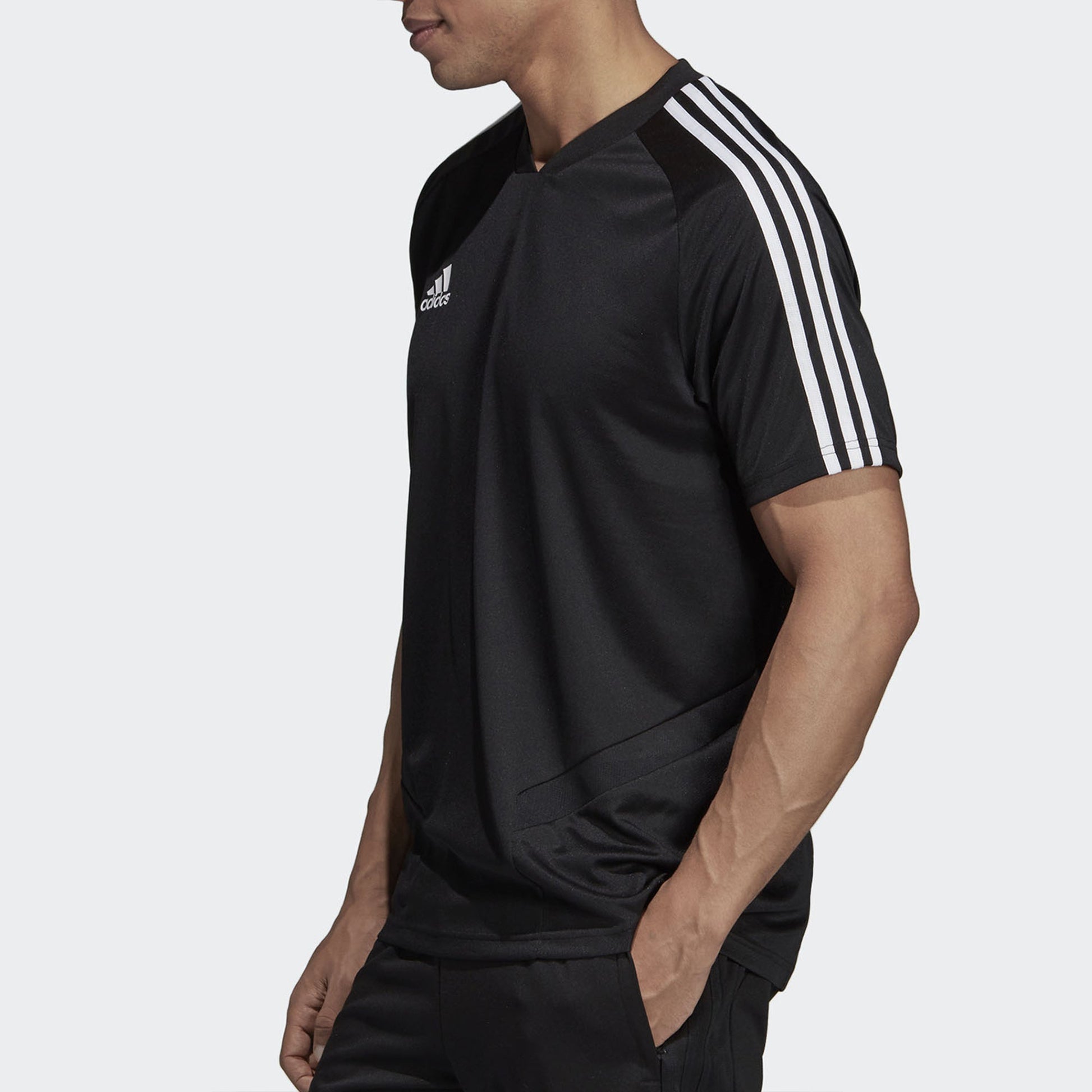 adidas Soccer/Football Sports Training Loose Breathable Short Sleeve Black DT5287