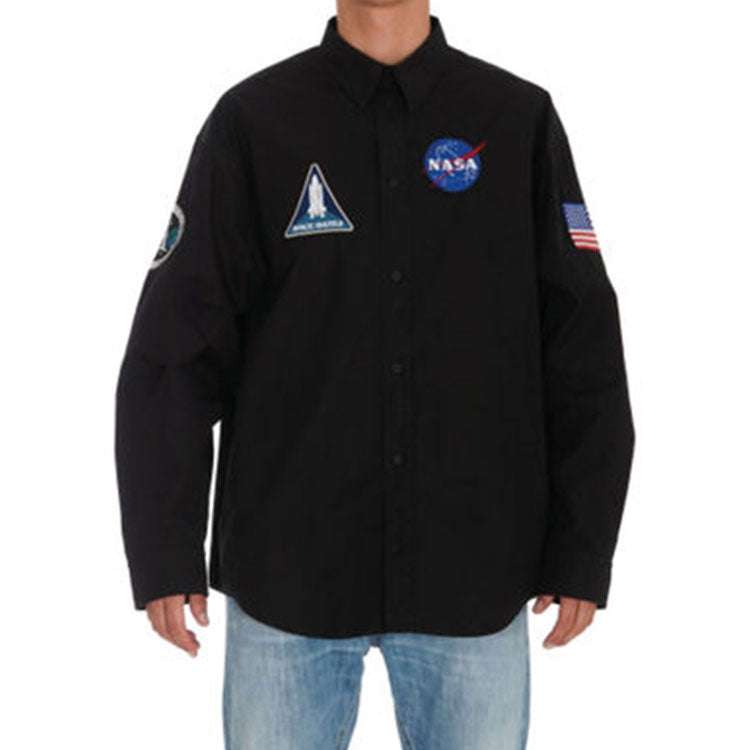 Balenciaga x NASA Space Multi-Patch Shirt 'Black' 663076TYB181000