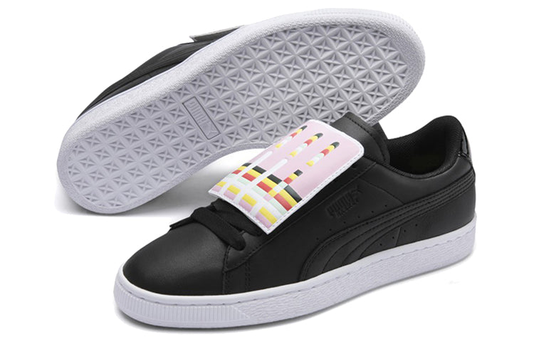 (WMNS) PUMA Basket Badge Casual Sneakers Black/White 369183-02
