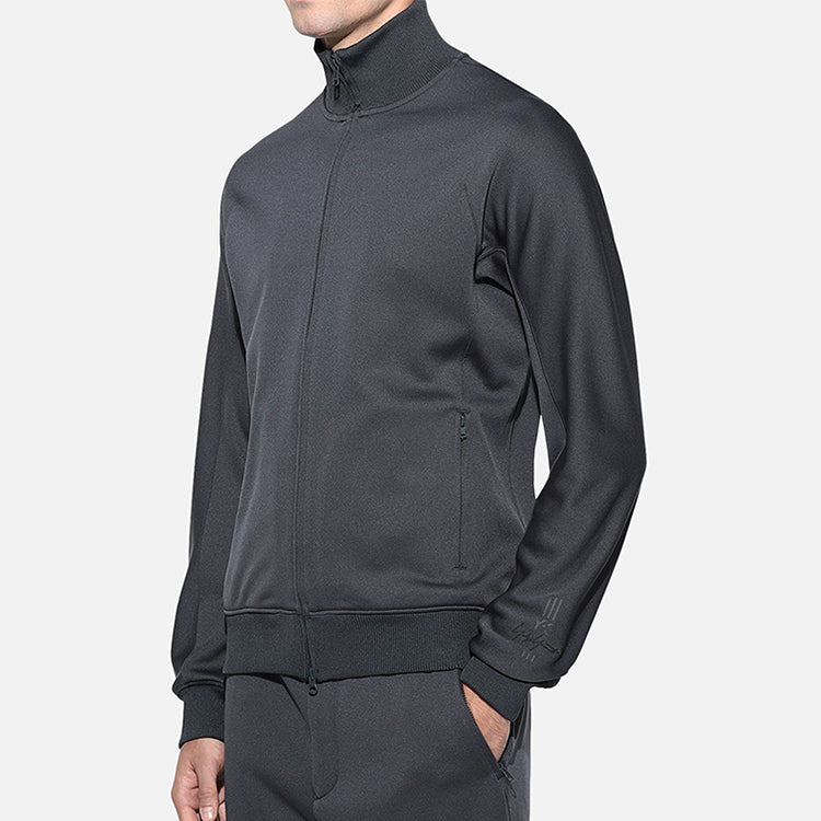 Men's Y-3 Slim Fit Stand Collar Side Zipper Pocket Hoodie Jacket Gray DY7261