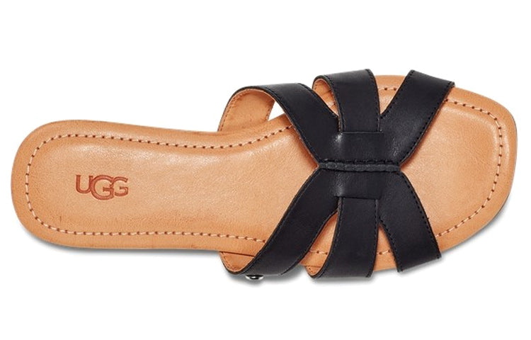 (WMNS) UGG Teague Black Slippers 'Black Brown' 1119750-BLLE