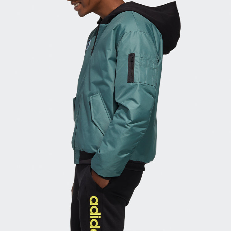 adidas neo M Strt Gr Bmr Stay Warm Sports hooded down Jacket Green GL8517