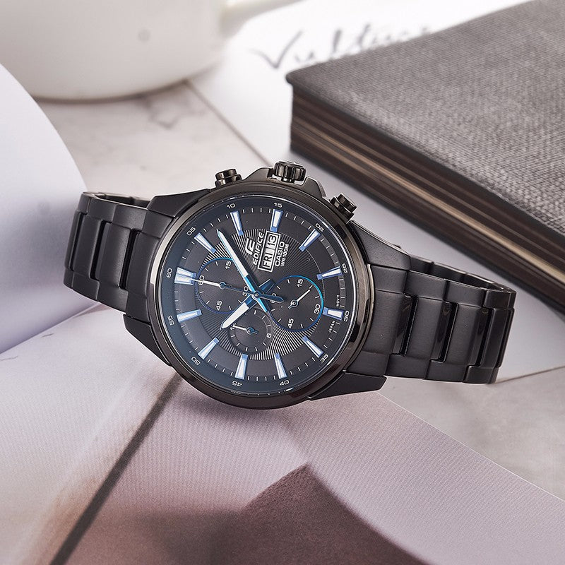 CASIO Waterproof EDIFICE Solar Powered Mens Black Analog EFB-509DC-1A