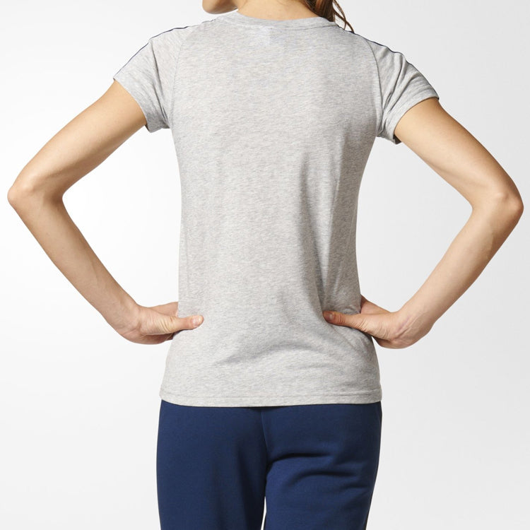 (WMNS) adidas Blue Stripe Short Sleeve Gray S97186