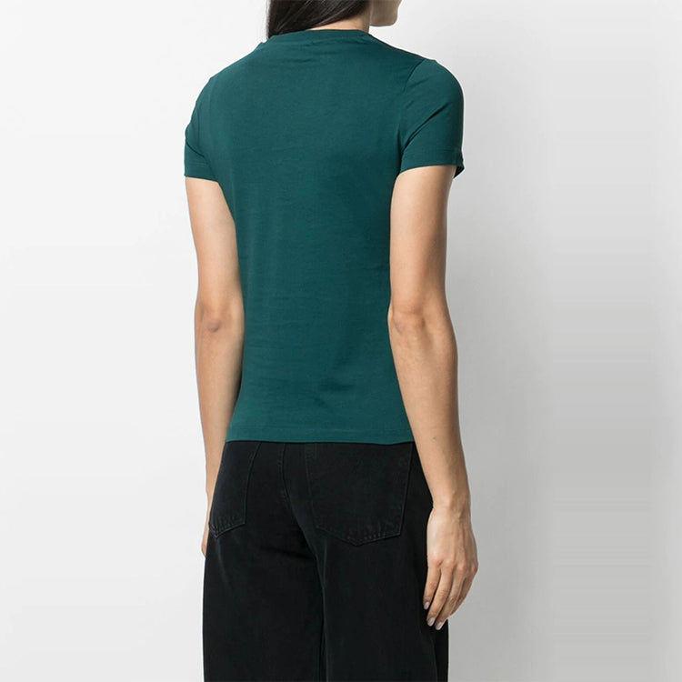 KENZO Tiger Head Printing Velvet Round Neck Short Sleeve Green FA62TS8464YJ-73