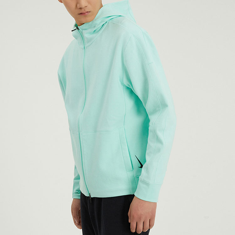Men's Nike SS22 Solid Color Zipper Cardigan Jacket Mint Green CU6261-379