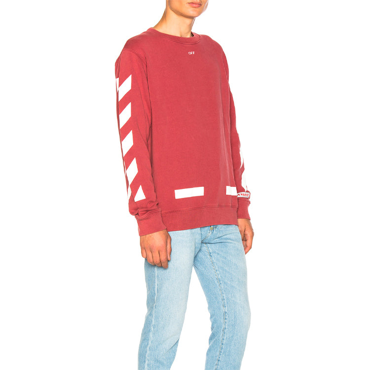 Off-White Diagonal Arrows Sweatshirt In Red. OMBA003F170030282401