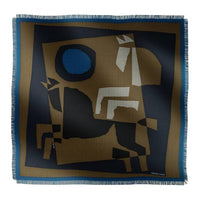 HERMES Cashmere Silk Scarves Men's Brown
