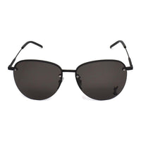 SAINT LAURENT Nickel Alloy Irregular Shape Sunglasses Men's Black