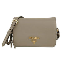 PRADA Calfskin Crossbody Bag Shoulder Bag Women's Gray