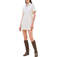 HERMES SS24 Short-Sleeved Dresses Women's Gray White