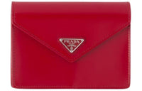 PRADA Leather Storage Bag Unisex Scarlet