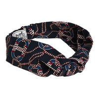 HERMES Hair Bands Unisex Navy Blue Blue