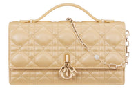 DIOR Sheepskin Shoulder Bag Crossbody Bag Mini Women's Light Yellow