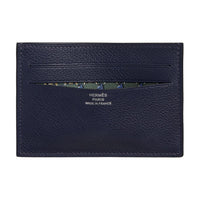 HERMES Citizen Twill Evercolor Leather Card Holder Men's Sapphire