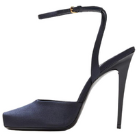SAINT LAURENT Scandale Slim Heel High Heels 11cm Women's Blue