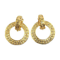 CHANEL 1970-1980 Plated Hoop Costume Earrings