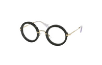 MIU MIU Crystal Round Eyeglass Frames Unisex Black