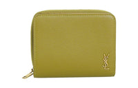 SAINT LAURENT Leather Wallet Regular Women's Green
