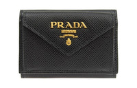 PRADA Calfskin Wallet Women's Black