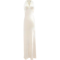 SAINT LAURENT Halter V-Neck Sleeveless Dress