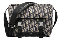 DIOR Jacquard Fabric Messenger Bag, Shoulder Bag, Crossbody Bag Regular Men's Beige/Black