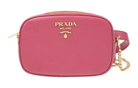 PRADA Cow Leather Shoulder Bag Crossbody Bag Fanny Pack Regular Women's Pink