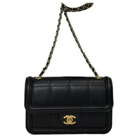 CHANEL Leather Shoulder Bag Crossbody Bag Women's Black