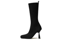 HERMES Halo Knee-High Boots 9.5cm Women's Black