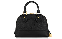 LOUIS VUITTON Cow Leather Dome Bag Handbags Medium Size Women's Black