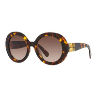 MIU MIU Acetate Oval Sunglasses Women's Tortoiseshell