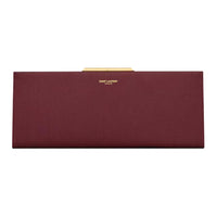 SAINT LAURENT MIDNIGHT Viscose Clutch Women's Dark Red