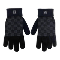 LOUIS VUITTON Wool Polyester Knit Gloves Men's Black