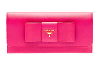 PRADA Saffiano Cow Leather Wallet Women's Pink