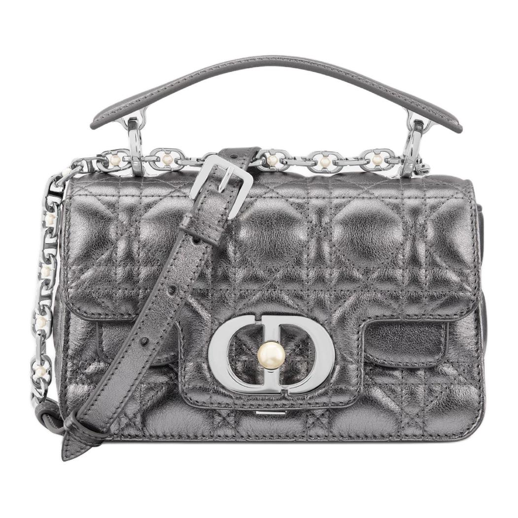 DIOR Jolie Calfskin Shoulder Bag, Crossbody Bag, Handbag Mini Women's Silver