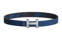 HERMES Belt Men's Black/Indigo Width: 3.2cm