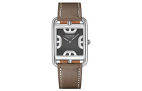 HERMES Cape Cod Collection Wrist Watch Quartz Movement Calfskin Strap Gray Dial Women's W045802WW00