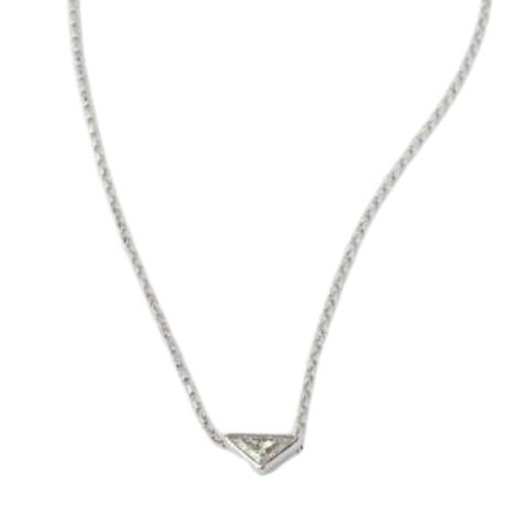 PRADA 18K White Gold Necklaces Men's White