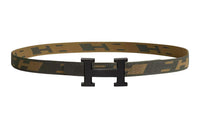 HERMES Belt Men's Brown/Green Width: 3.2cm