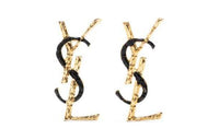 SAINT LAURENT Metal Enamel Earrings Women's Gold