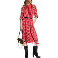 LOUIS VUITTON Long-Sleeved Dresses Women's Red